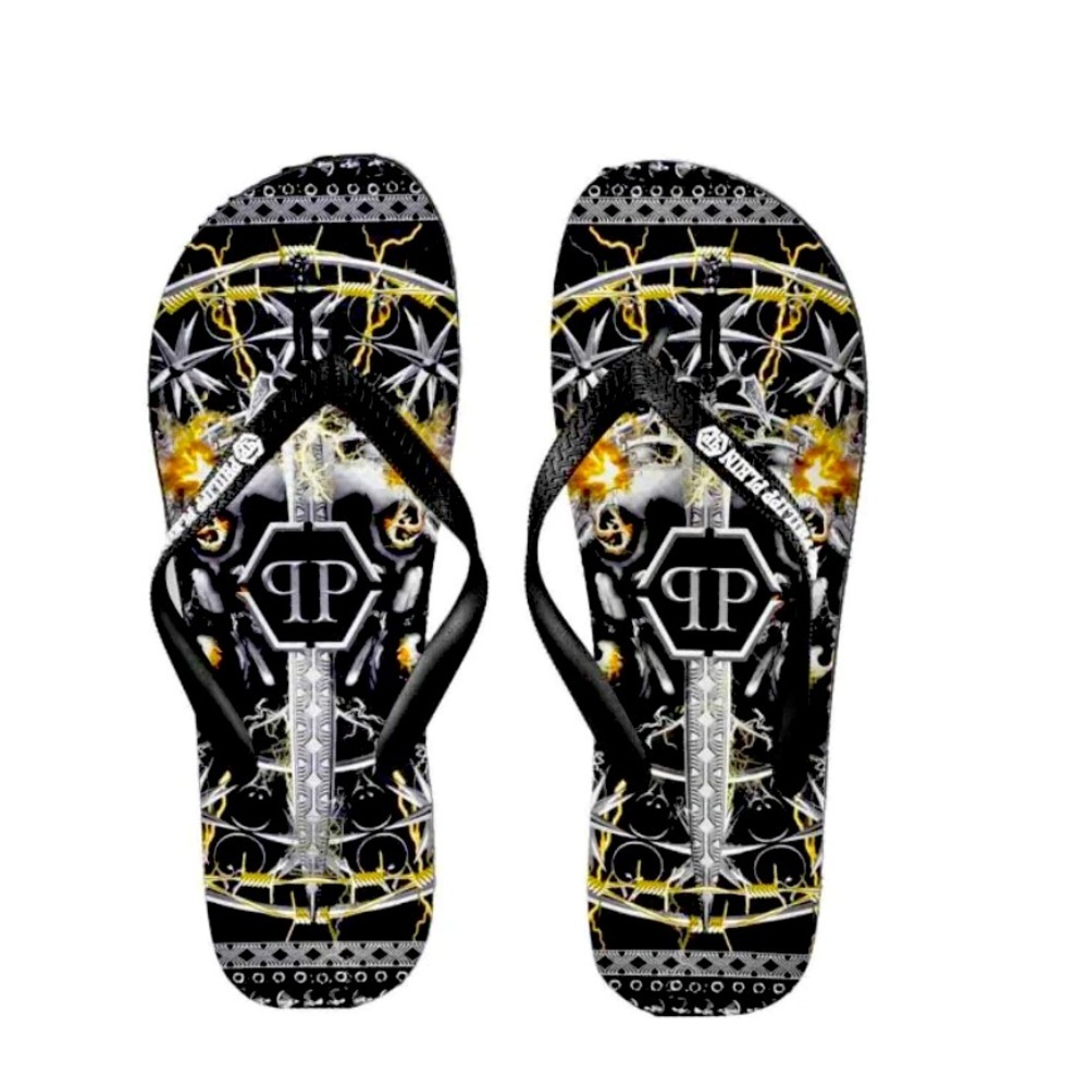 NEW PHILIPP PLEIN RUBBER SLIDES FLIP FLOP SANDALS EUR 40/41